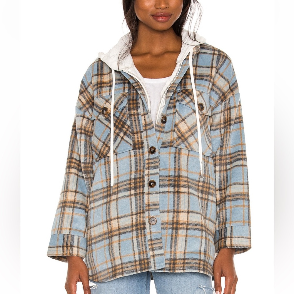 REVOLVE x Central Park West Barnes Flannel Jacket, Size M, NEVER WORN